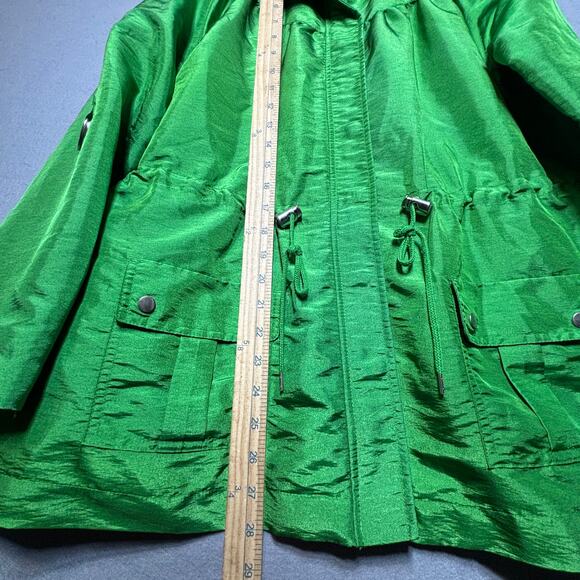 VTG Jaclyn Smith Jacket S Green Cinched Waist Lightweight Retro Statement - Picture 5 of 7